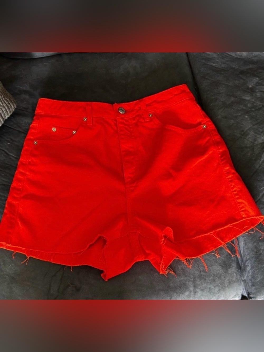 Topshop Orange Mom Jeans Shorts Size 10